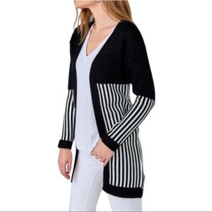 AQE Fashion Black and White Striped Cardigan. Never worn.